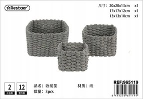 Szürke tároló dobozok 3 db-os szett