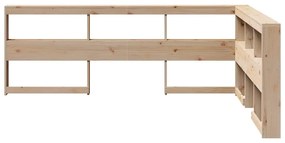 Könyvespolc fejtámla L-alakú 135 cm tömörfa fenyőfa