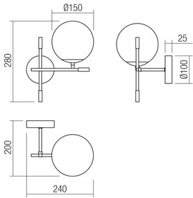 Redo 01-2944 - Fali lámpa ESSENTIAL 1xE14/28W/230V jobb