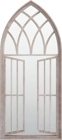 vidaXL homokszínű vas kerti tükör kültéri használatra 100 x 45 cm