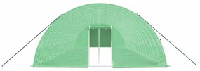 zöld acélvázas melegház 96 m² 16 x 6 x 2,85 m