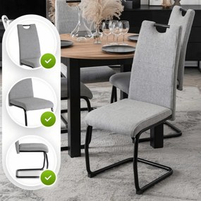 Szánkótalpas Étkezőszék Szürke/Fekete Színben. LOPEZ