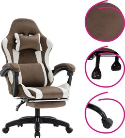 Irodai/gamer szék, barna/fehér, HOSPO