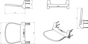 Sapho, SOUND Fürdőszoba ülőke 38x35,5 cm, összecsukható, fehér / króm