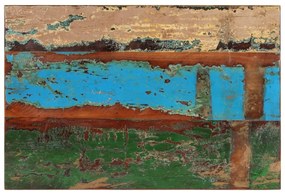 négyszögű tömör újrahasznosított fa asztallap 60x90 cm 25-27 mm