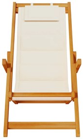 krém akácfa &amp; textilene összecsukható strandszék karfával