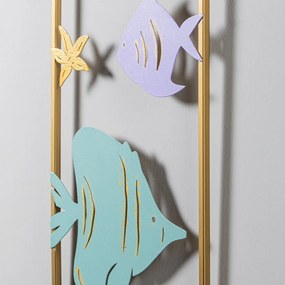 Aquarium fém fali dekoráció, 32×5 cm