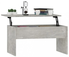 betonszürke szerelt fa dohányzóasztal 80 x 50,5 x 41,5 cm