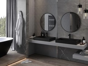 Mexen Loft kerek fürdőszobai tükör 70 cm, fekete keret - 9850-070-070-000-70