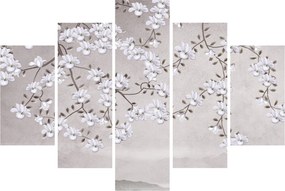 Kép - Virágok egy szürke tájon (150x105 cm)