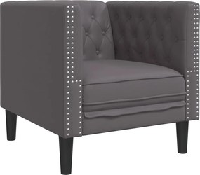 vidaXL szürke műbőr Chesterfield kanapéfotel