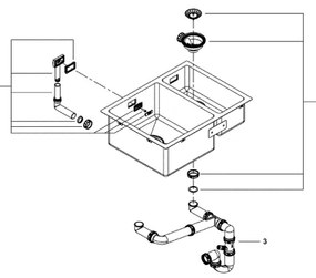 GROHE 31577SD1 - Konyhai mosogató K700U 595 × 450 mm, rozsdamentes acél