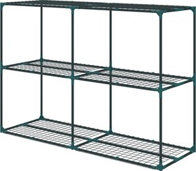 Outsunny 3-rétegű növénytartó állvány beltérre és kültérre — acél, masszív csereptartó teraszra, kertbe és erkélyre, sötétzöld | Aosom