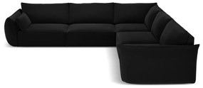 Fekete bársony sarokkanapé Vanda – Mazzini Sofas