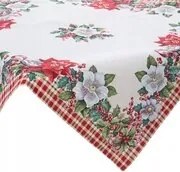 Abrosz karácsonyi 140x180 krém piros gobelin virágok 1273