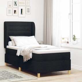 Boxspring Ágy Matrac nélkül Fekete 80x200 cm Szövet