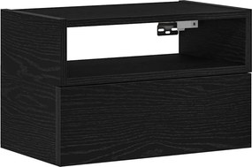 vidaXL fekete falra szerelhető éjjeliszekrény 45 x 26 x 28,5 cm