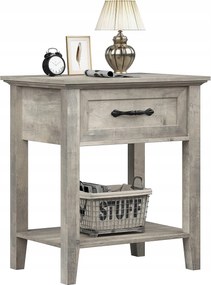 1 db Éjjeliszekrény, Hálószobai Ágy melletti Asztal, Szürke