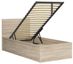 Egyszemélyes ágy 90 cm Tetrix 15 (szonoma tölgy) (ágyráccsal) (tárolóhellyel). 1098500