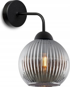 Fali Lámpa Fekete Grafit Üveg Gömb E27 Nappaliba