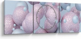 Absztrakt kép - Pasztell gömbök (órával) (90x30 cm)