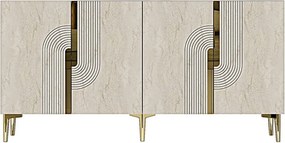 Meyra 180 - White, Travertine, Gold