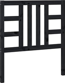 vidaXL fekete tömör fenyőfa ágyfejtámla 96 x 4 x 100 cm