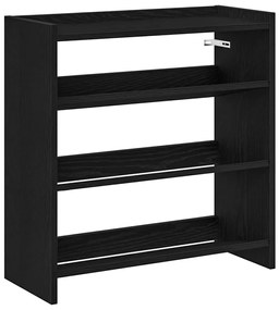 fekete szerelt fa cipőtároló szekrény 60x25x62 cm