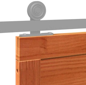 Istállóajtó Viaszbarna 90 x 210 cm Tömör fenyőfa