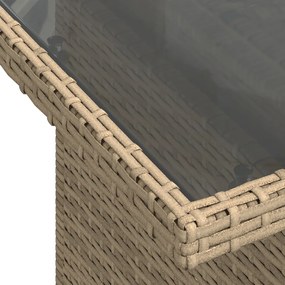 9 Darabos Kerti Kanapé Készlet Párnákkal Bézs Poli Rattan, 2-Fős Kerti Kanapé Párnákkal Bézs Poli Rattan