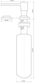 Mosogató Quality Quatro, mosogatószer adagoló mosogatóhoz 400ml, fényes arany, SKQ-DOK-GD