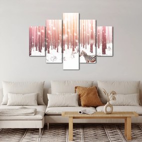 Kép - Zebra egy havas erdőben (150x105 cm)