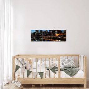Éjszaka Melbourne-ben (órával) (90x30 cm)