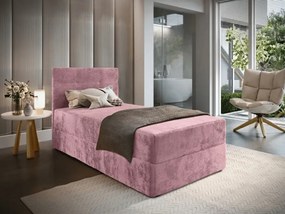 Kárpitozott boxspring ágy GLORIEN VELVET 90x200 cm rózsaszín Matrac: Bonell rugós matrac