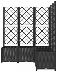 fekete polipropilén rácsos kerti ültetőláda 120 x 120 x 136 cm