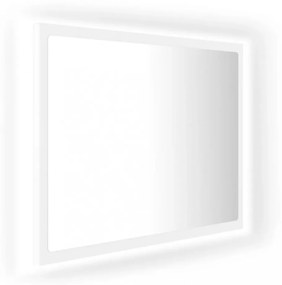 fehér akril LED-es fürdőszobai tükör 60 x 8,5 x 37 cm