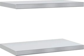 vidaXL 2 db ezüstszínű rozsdamentes acél fali polc 50 x 30 x 3 cm