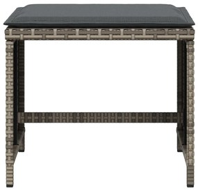 4 db szürke polyrattan kerti szék párnával 40 x 40 x 35 cm