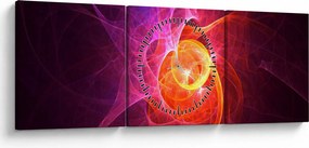 Modern absztrakt kép (órával) (90x30 cm)