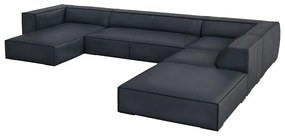 Sötétkék bőr sarokkanapé (jobb oldali) Madame – Windsor &amp; Co Sofas
