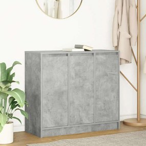 betonszürke szerelt fa tálalószekrény 85x34x76 cm