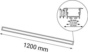 Antigo Hiate 1831 Beépíthető spotlámpa 2x24W/LED 4000K 3139lm IP20