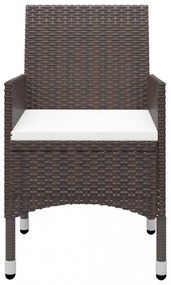 3 részes barna polyrattan és edzett üveg bisztrószett