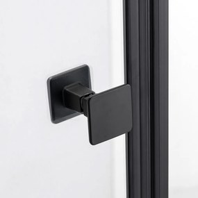 Stuxi Bari Fix Black 150 cm (70+80) széles nyíló zuhanyajtó fix fallal, 6 mm vízlepergető üveggel, matt fekete profillal, 195 cm magas