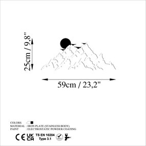 Full fém fali dekoráció, 59×25 cm – TR891TNL3194
