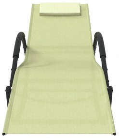 2 db krémszínű acél és textilén hintázó napozóágy