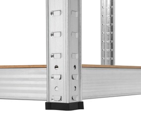 Polcos állvány, 175kg polconkénti teherbírással, nagy teherbírású, 205x120x45 cm fehér