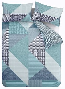 Kékeszöld kétszemélyes ágyneműhuzat 200x200 cm Larsson Geo – Catherine Lansfield
