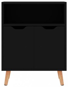 magasfényű fekete szerelt fa tálalószekrény 60 x 30 x 72 cm