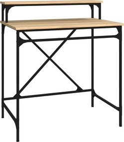 vidaXL sonoma tölgyszínű szerelt fa és vas íróasztal 80 x 50 x 90 cm
